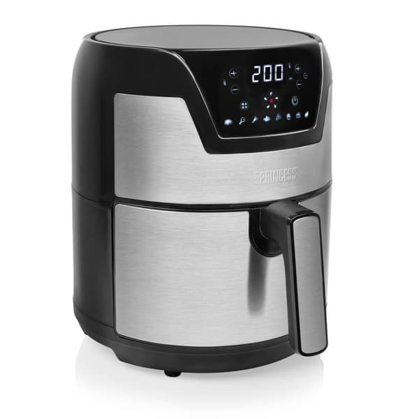 Princess 01.182026.01.001 Varmluftsfritös 4.5 l 1500 W Överhettningsskydd, Timerfunktion, med display Svart/Silver