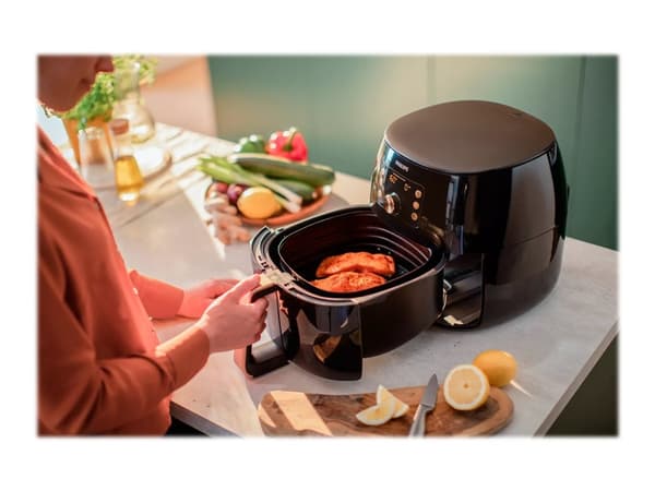 Philips Premium Collection HD9867 Airfryer XXL - Varmluftsfritös - 2.2 kW - djup svart/koppar