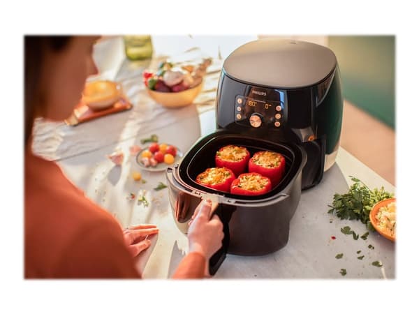 Philips Premium Collection HD9867 Airfryer XXL - Varmluftsfritös - 2.2 kW - djup svart/koppar