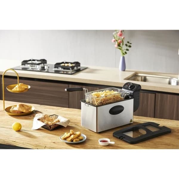 Fritös 3 L CONTINENTAL EDISON CERFR3IN2 - 2000W - Rostfritt stål