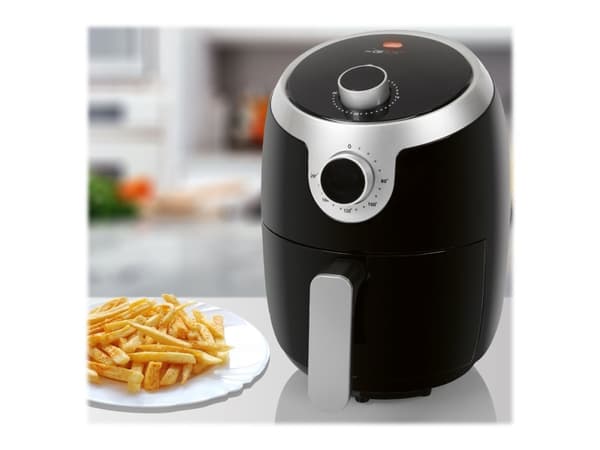 Clatronic FR 3769 H - Varmluftsteker - 1.8 liter - 1 kW - svart / sølv