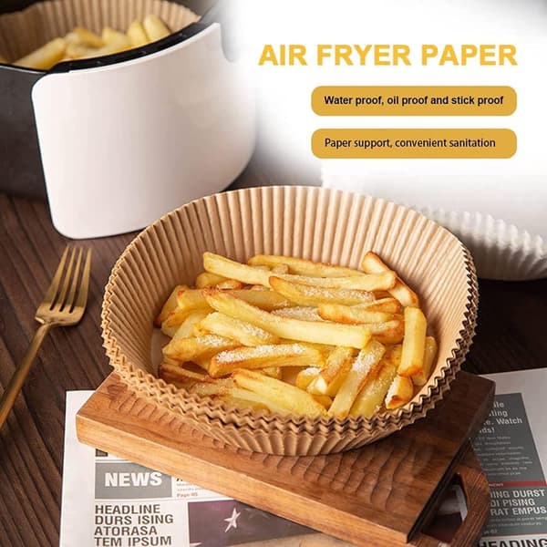 100 stk Air Fryer Liners engangspergament former naturen