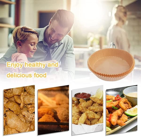 100 stk Air Fryer Liners engangspergament former naturen