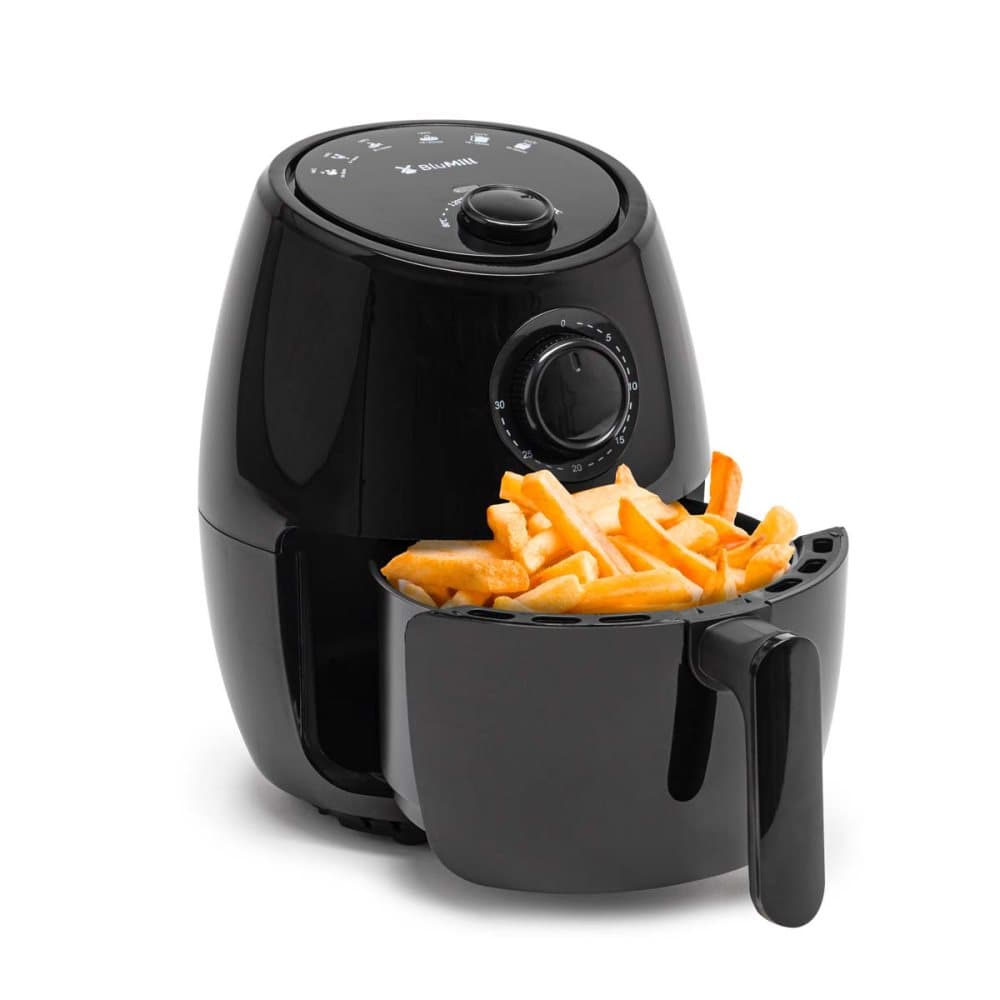 BluMill Mini Airfryer - Kompakt Varmluftsfritös 2L - Airfryer Lämplig för 2 personer 1000W