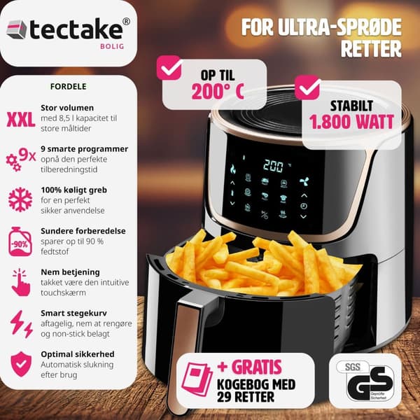 Airfryer Mika 8,5 L - sort