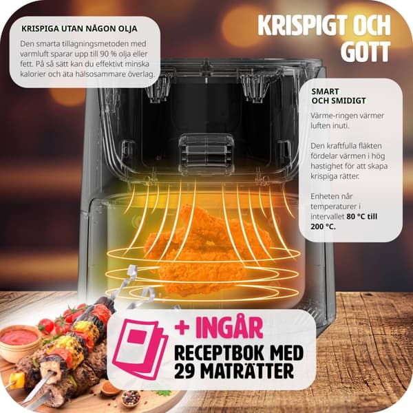 Airfryer Mika 8.5 L - svart