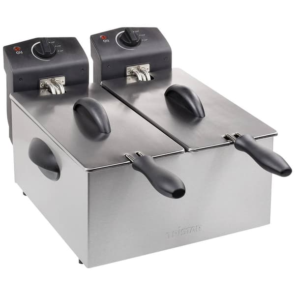 Tristar FR-6937 Dubbel kallzonsfritös 6 l 2 x 1800 W Silver (matt) Svart, Rostfritt stål