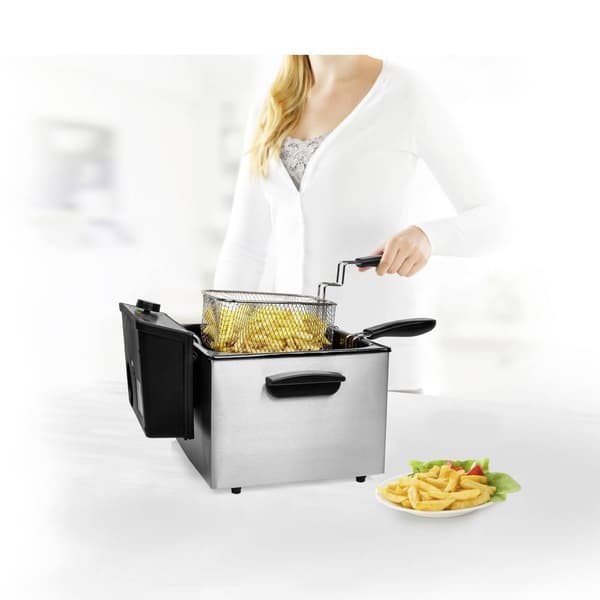 Princess 185000 Kallzons fritös 5 l 3270 W Svart, Silver (matt)