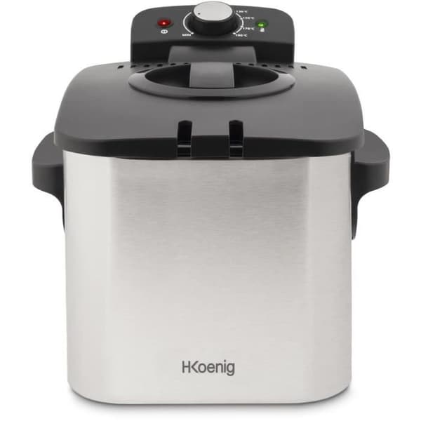 HKoeNIG DFX500 - Elektrisk fritös 3L - 2200W - Justerbar temperatur - Stomme i rostfritt stål - Avtagbar korg