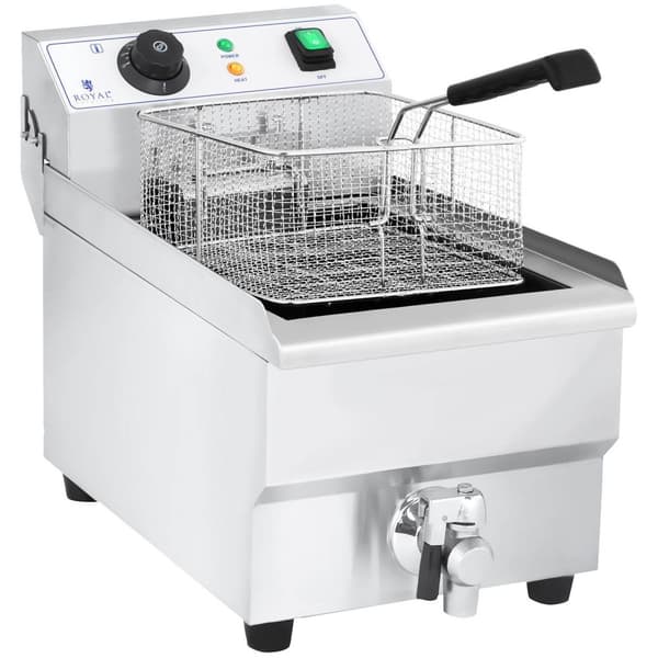 Royal Catering Elektrisk fritös - 10 L - Med tappkran