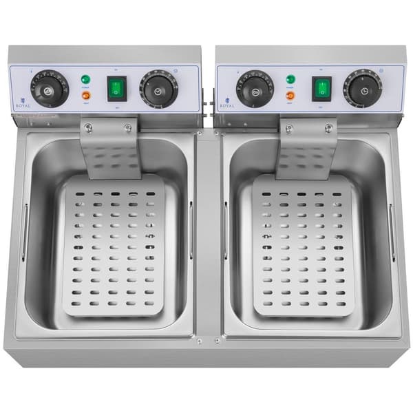 Royal Catering Elektrisk fritös - 2 x 10 liter - Timer - 230 V
