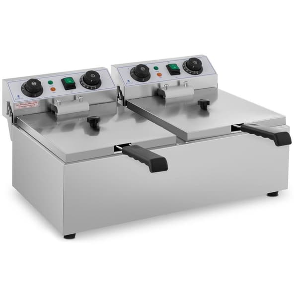 Royal Catering Elektrisk fritös - 2 x 10 liter - Timer - 230 V