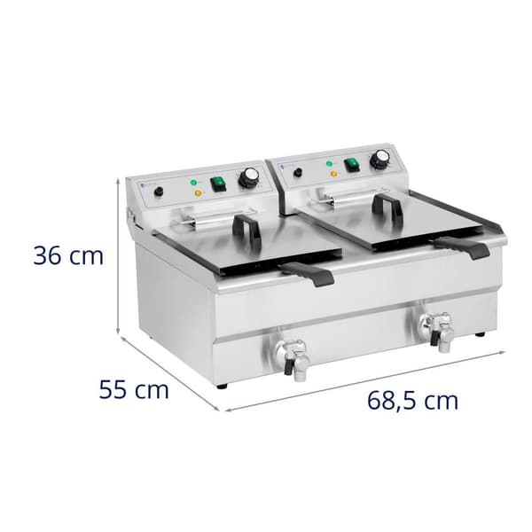 Royal Catering Elektrisk fritös - 2 x 16 L - royal_catering - 230 V