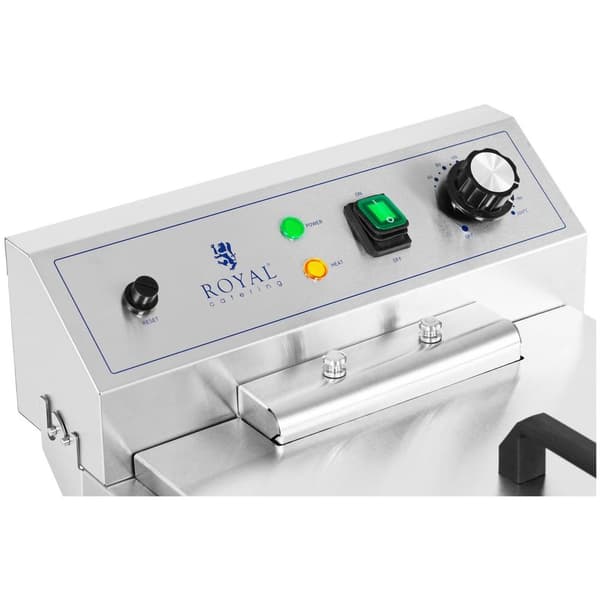 Royal Catering Elektrisk fritös - 13 L - 5000 W - Tappkran - Kallzon - Med underskåp