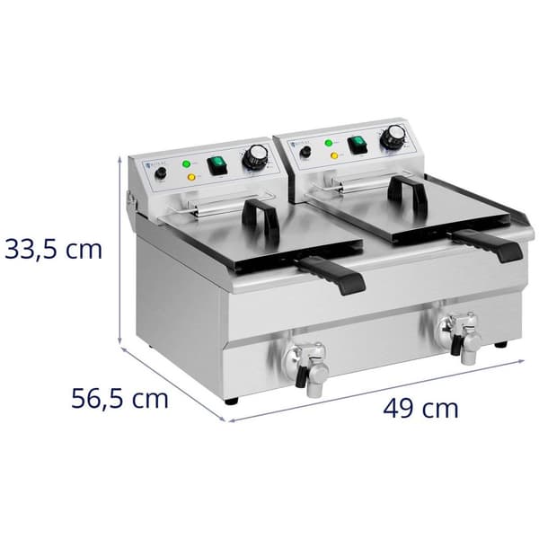 Royal Catering Elektrisk fritös - 2 x 11 L - Royal Catering - 230 V