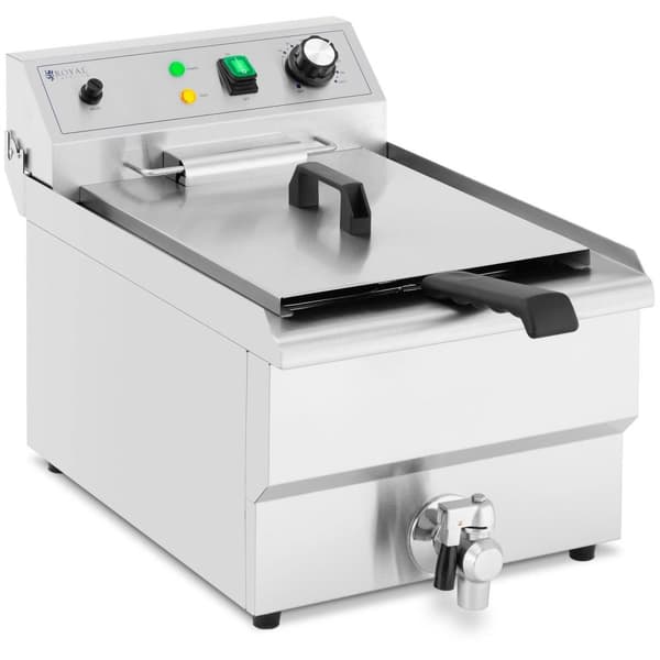 Royal Catering Elektrisk fritös - 13 L - 3000 W - Tappkran - Kallzon