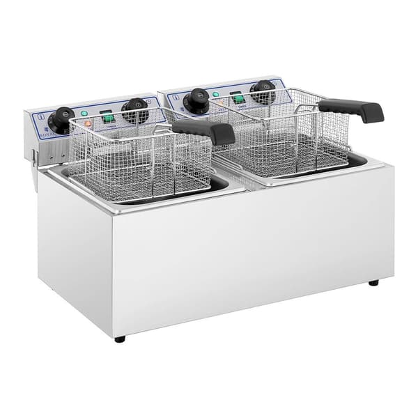 Royal Catering Dubbel fritös - 2 x 13 liter - Timer (60 Min)