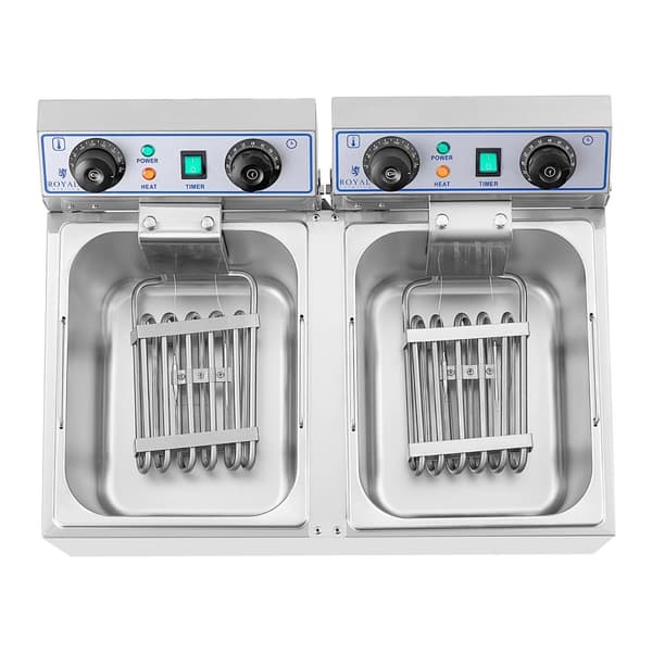 Royal Catering Dubbel fritös - 2 x 13 liter - Timer (60 Min)