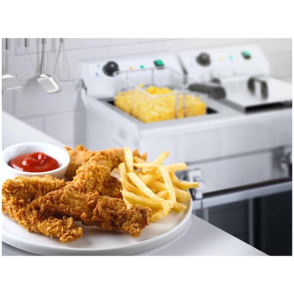 Royal Catering Elektrisk fritös - Dubbel - 2 x 16 L - Med tappkran