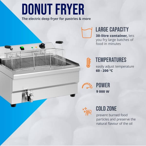 Royal Catering Bakverksfritös - 30 l - 9000 W - kallzon