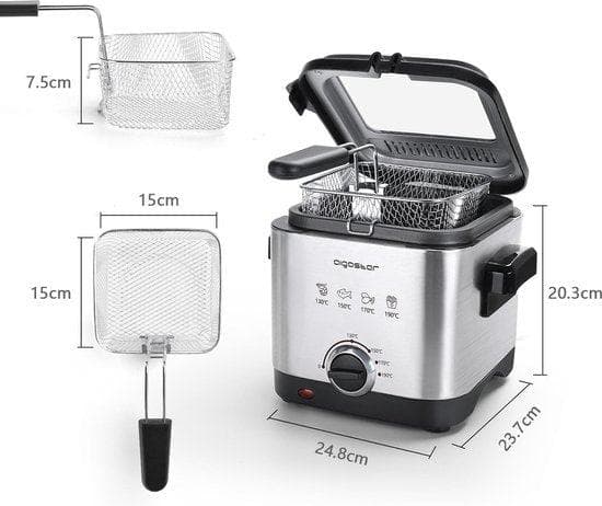 Friteringsmaskin - 1,5 l - 1000 W Liten friteringsmaskin