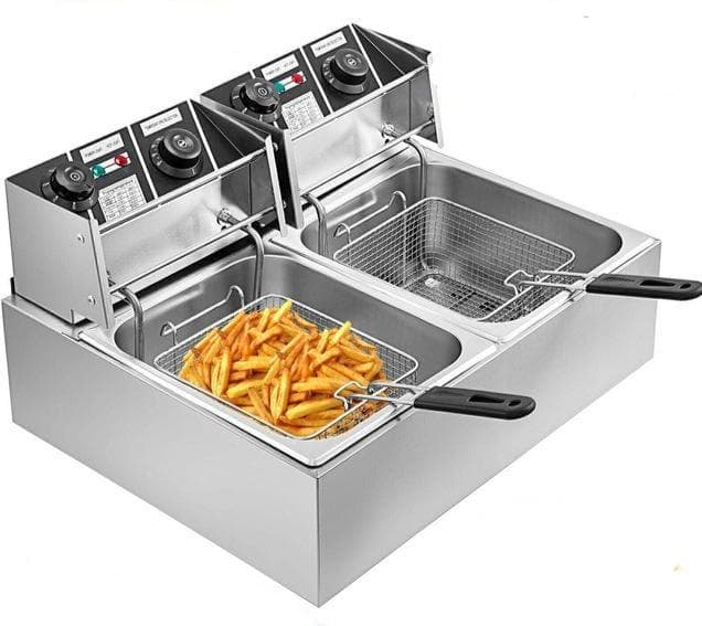 Friteringsmaskin - Elektrisk professionell friteringsmaskin - 2x 10 liter