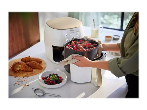 Philips Premium Collection HD9870 Airfryer XXL - Varmluftsfritös - 2.225 kW - vit/pärla