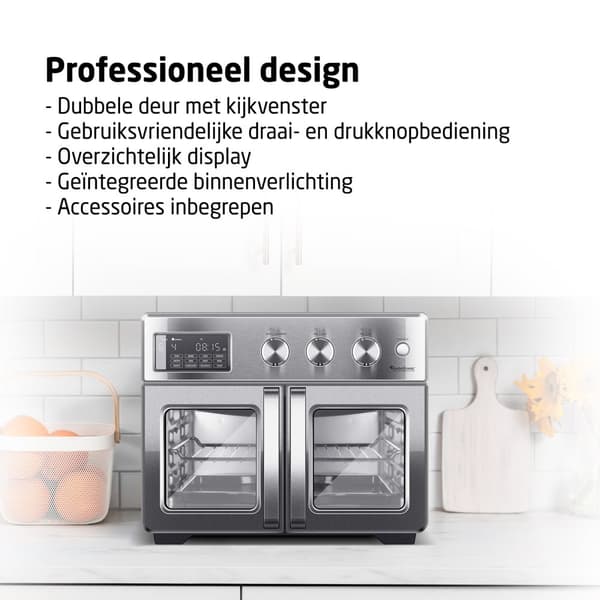 TurboTronic Airfryer XXL och Ugn – Dubbla Dörrar – 32 Liter – Silver