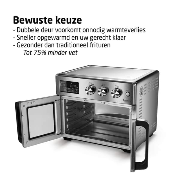 TurboTronic Airfryer XXL och Ugn – Dubbla Dörrar – 32 Liter – Silver