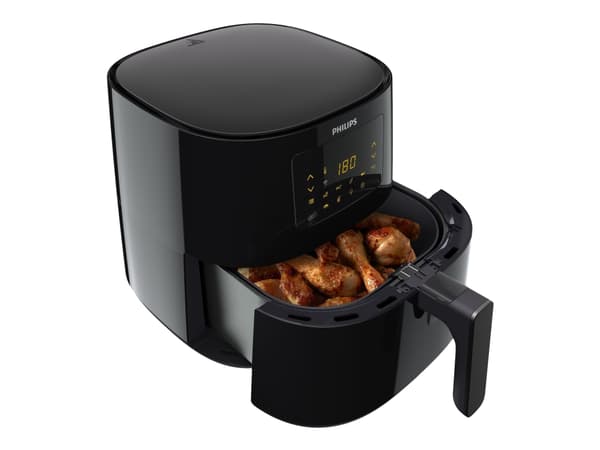 Philips Essential HD9280 Airfryer XL - Varmluftsteker - 6.2 liter - 2000 W - mørk sølv / svart