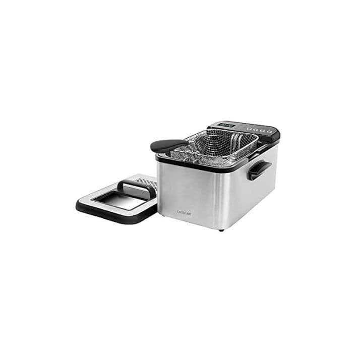 Cecotec CleanFry Luxury 3000 Digital fritös med elegant design i rostfritt stål, 3,2 L kapacitet och 5 program.