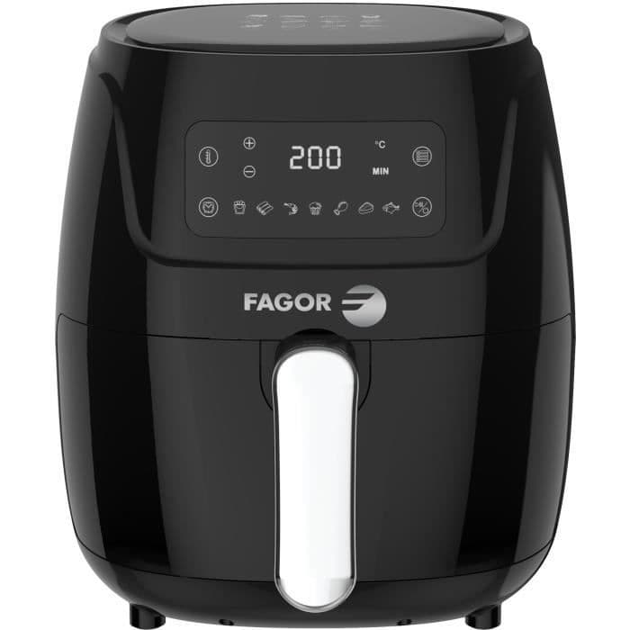 Stek Fryer Fagor Fryer - FG7822 - 5,5 L - 1800 W - Pekskärm - Oil -Free - 12 Matlagningsförinställningar - Timer - Svart