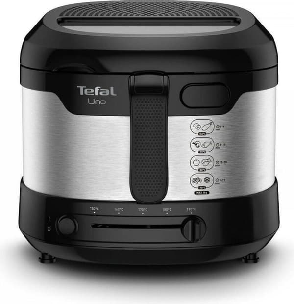 Tefal Uno FF215D rasvakeitin Yksittäinen erillinen 1600 W rasvakeitin Musta, ruostumaton teräs musta, Ruostumaton teräs