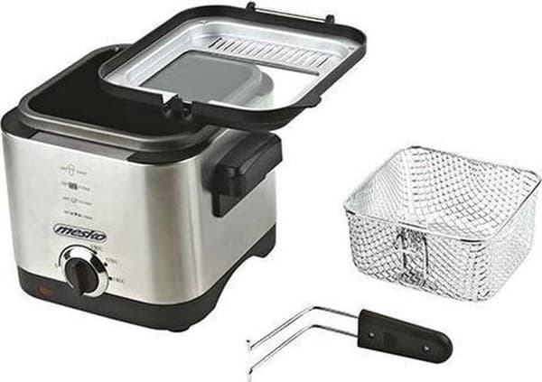 Mesko Home MS 4910 rasvakeitin Yksittäinen 1,5 l Erillinen 900 W rasvakeitin Musta, satiiniteräs