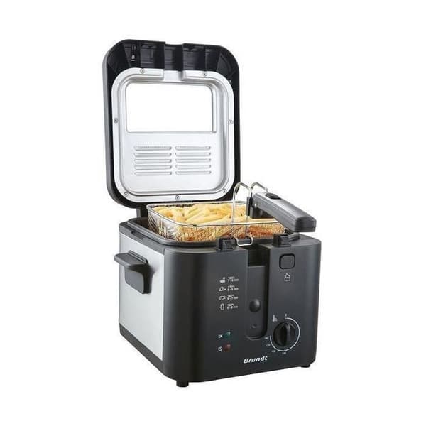 BRANDT - Fritös - 1600W - 0,9 kg - justerbar från 130° till 190°C - fast skål - svart - FRI25X2