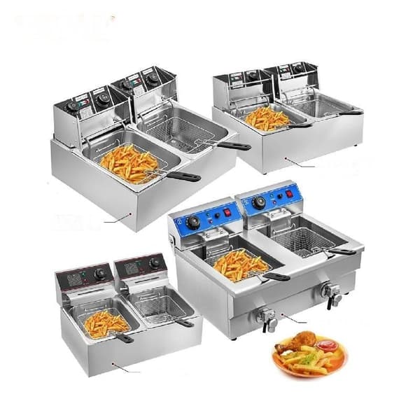 12L Elektrisk Djupfritös - Dubbla Tankar, 5000W Effekt, 50-200° Temperaturområde