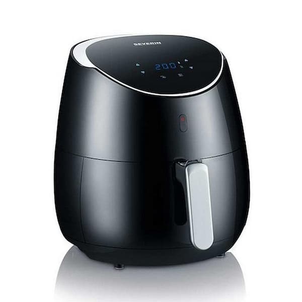 Severin FR2445 Hot Air Fryer 2000W 5L musta/hopea musta, Metallinen, Hopea
