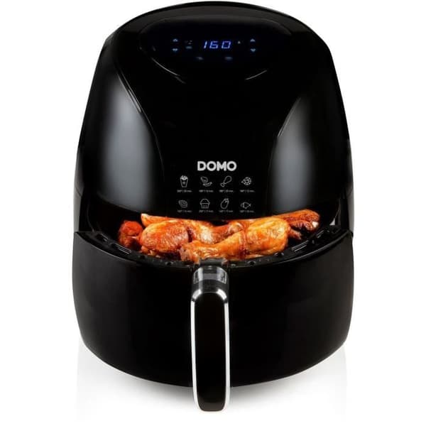 DOMO DO1061FR - Deli Fryer XXL - Varmluftsfritös 2000W - 5,5L/1,5kg - 80 till 200°C - 60 min timer