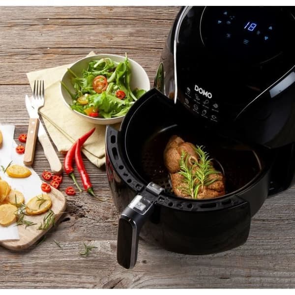 DOMO DO1061FR - Deli Fryer XXL - Varmluftsfritös 2000W - 5,5L/1,5kg - 80 till 200°C - 60 min timer