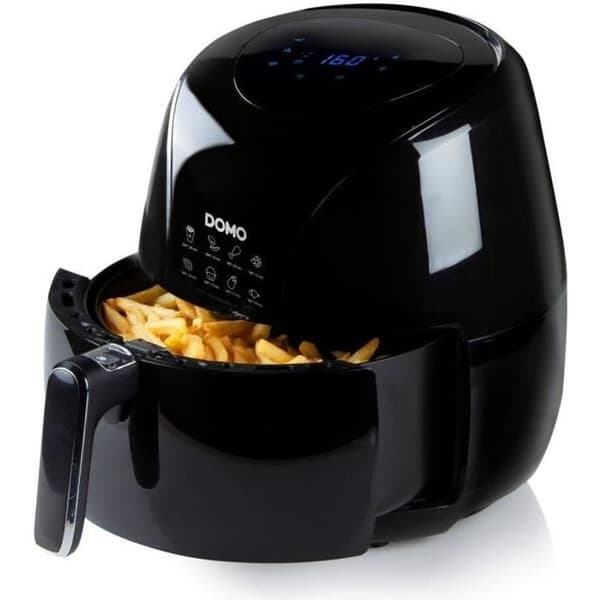 DOMO DO1061FR - Deli Fryer XXL - Varmluftsfritös 2000W - 5,5L/1,5kg - 80 till 200°C - 60 min timer Svart