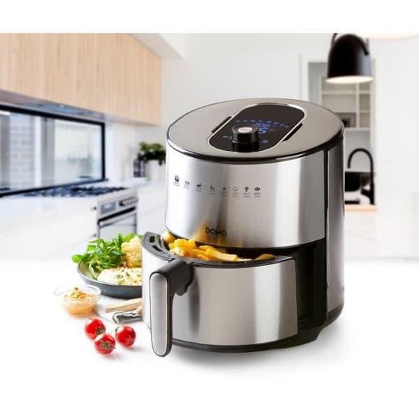 DOMO DO530FR - Deli-Fryer 4L - Varmluftsfritös - 1,2kg - 80° till 200°C - 8 program - 60 min timer - LCD-skärm