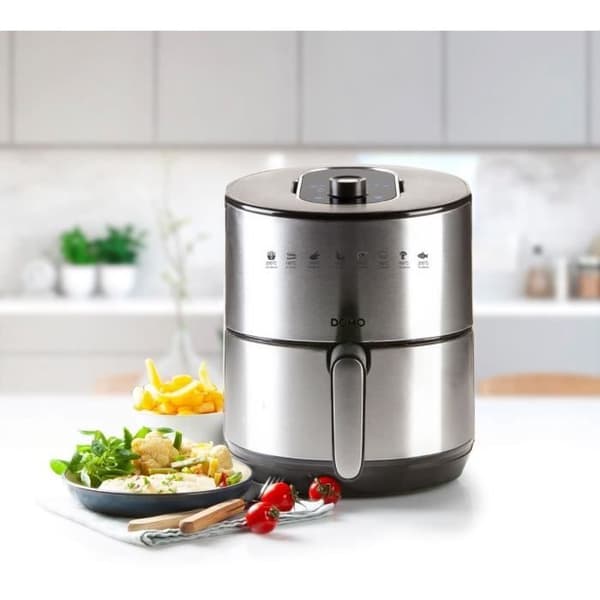 DOMO DO530FR - Deli-Fryer 4L - Varmluftsfritös - 1,2kg - 80° till 200°C - 8 program - 60 min timer - LCD-skärm