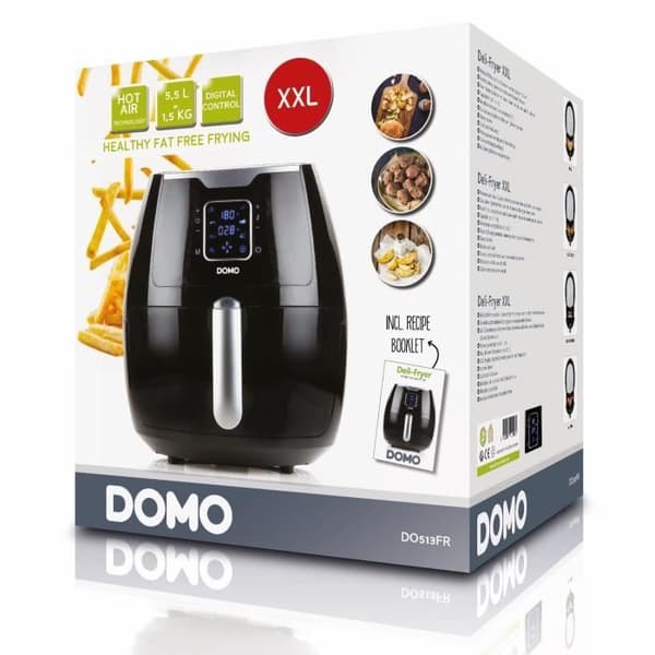 DOMO Deli-Fryer XXL oljefri fritös - 5,5L - Digital skärm - 8 program