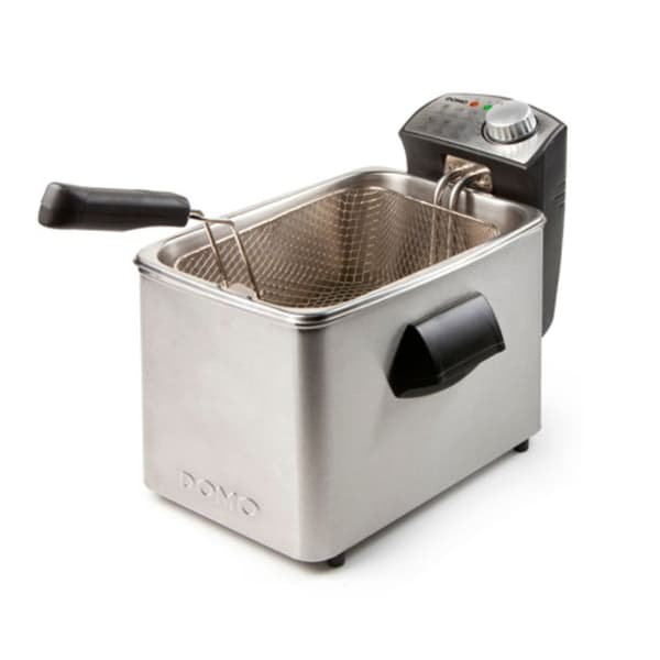 Fritös - DOMO - DO458FR - 4 liter - 3000W - Variabel temperatur - Timer Svart, Rostfritt stål