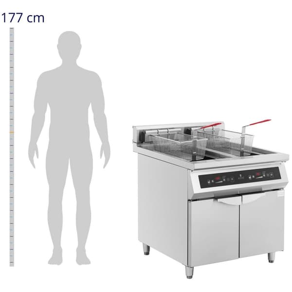 Royal Catering Induktionsfritös - 2 x 30 L - 60 till 190 °C - Royal Catering