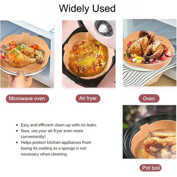 20 cm Non-Stick Air Fryer Papirliner Bagekogning 100 stk