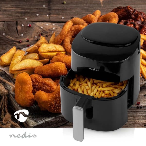Nedis Varmlufts Fritös | 4,2 l | Timer: 240 min | Antal förinställda program: 8 | Digital | Svart