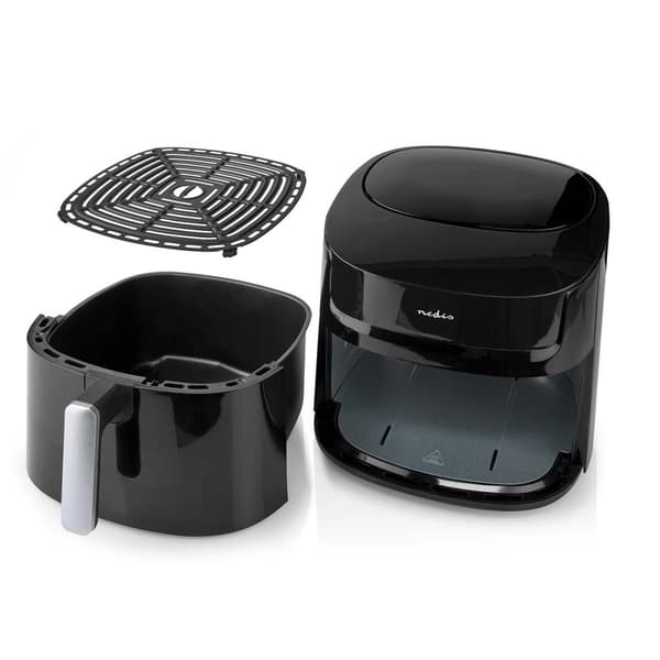 Nedis Hot Air Fryer | 7,2 l | Timer: 240 min | Antall forhåndinnstilte programmer: 8 | Digitalt | Sort