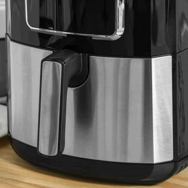 Rootz Hot Air Fryer - 1700w med 8 menyer - LED-skärm - Non-stick belagd korg för hälsosam oljefri - Matlagning med låg fetthalt - Svart - 36,5 x 29 x