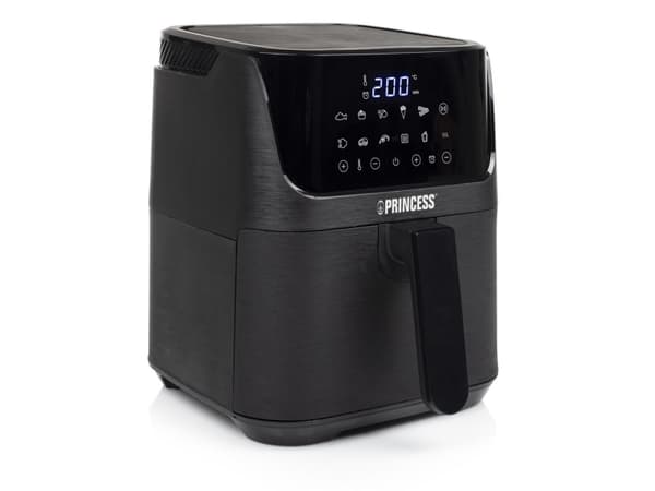 Princess 01.182031.01.001 varmluftfrityrkoker 1350 W timerfunksjon, temperaturforvalg, varmluftsfunksjon, overopphetingsbeskyttelse, non-stick belegg Sort